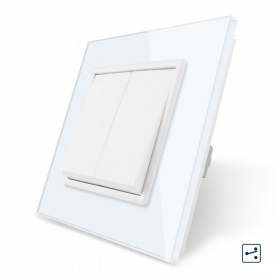 Двухклавишный проходной выключатель Livolo белый (VL-C7K2S-11)