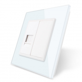 Компьютерная розетка RJ-45 Livolo белый стекло (VL-C791C-11)