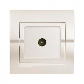 Розетка TV проходная жемчужно-белый металлик DERIY Lezard 702-3030-129