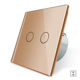 Сенсорний вимикач для ролет воріт жалюзі Livolo золото скло (VL-C702W-13)