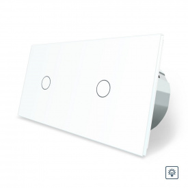 Сенсорний димер Livolo 2 каналу (1-1) білий скло (VL-C702D-11)