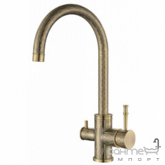 Смеситель для кухни с подключением к фильтру AquaSanita 2963 311 Decor Old Brass Ромны