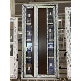 Вхідні двері двостулкові дверний профіль WDS Ultra 6 1400x2000 мм дуб золотий