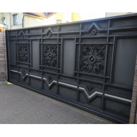 Ворота кованые закрытые Б0049 геометрические Legran