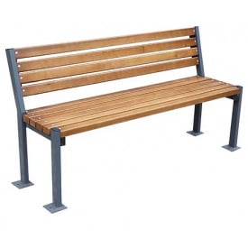 Лавка садово-паркова Соло 1500 мм дерев'яна на металевих ніжках