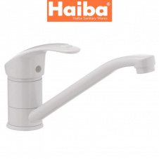 Змішувач для кухні ялинка на шпильці 25см HAIBA MARS WHITE білий Chr-004