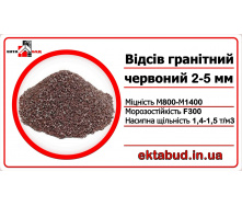 Відсів щебінь митий гранітний червоний 2х5 фракції 2-5 навалом 2*5