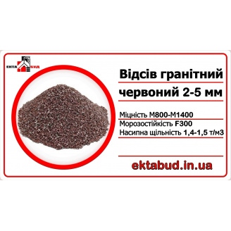 Відсів щебінь митий гранітний червоний 2х5 фракції 2-5 навалом 2*5