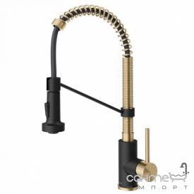 Смеситель для кухни Kraus KPF-1610SFACBMB античная бронза/черный матовый