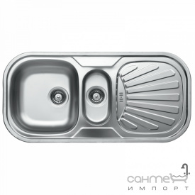 Мойка прямоугольная на полторы чаши с сушкой Ukinox Kromevye E-152 BC нержавеющая сталь