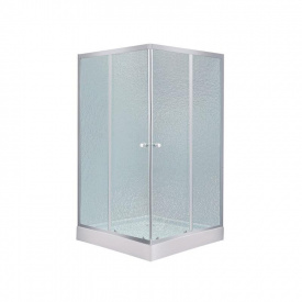Набор Lidz душевая кабина Wawel SC80x80.SAT.LOW.FR, стекло Frost 4 мм + поддон Mazur