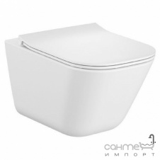 Подвесной безободковый унитаз с сидением ultraslim Roca Gap Rimless A34H472000 белый