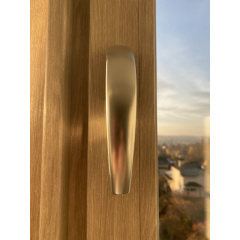 Скляні балконні двері 700х2100 мм монтажна ширина 70 мм профіль WDS Ekipazh Ultra 70 колір Дуб Шефілд Шостка