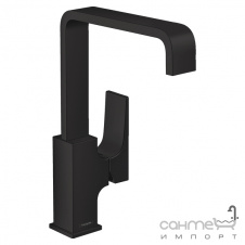 Смеситель для раковины высокий с донным клапаном Hansgrohe Metropol 32511670 матовый черный