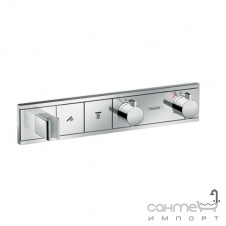 Змішувач-термостат прихованого монтажу для душу на 2 споживачі Hansgrohe RainSelect 15355000 хром