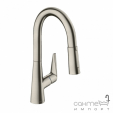 Смеситель для кухни с вытяжным изливом Hansgrohe Metris Talis M51 73850800 нержавеющая сталь