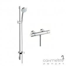 Душовий гарнітур (штанга 90 см) Hansgrohe Croma 100 Vario/Ecostat Comfort Combi 27035000