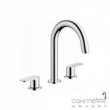 Смеситель для раковины на 3 отверстия с донным клапаном Hansgrohe Vernis Blend 71553000 хром