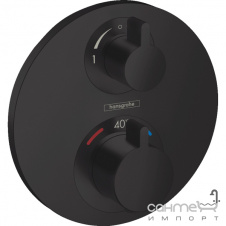 Внешняя часть термостата для душа 2-функционный Hansgrohe Ecostat S 15758670 черный матовый