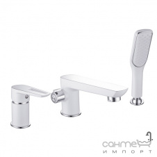 Смеситель для ванны на три отверстия Imprese Breclav white 85245W хром/белый