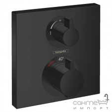 Внешняя часть смесителя-термостата на 2 потребителя Hansgrohe Ecostat Square 15714140 бронза браш