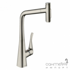 Змішувач для кухні з витяжним виливом Hansgrohe Metris Select M71 73820800 нержавіюча сталь