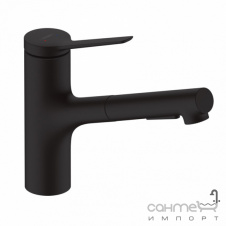 Смеситель для кухни с вытяжным изливом Hansgrohe Zesis M33 74800670 матовый черный