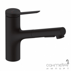 Змішувач для кухні з витяжним виливом Hansgrohe Zesis M33 74803670 матовий чорний S-Box lite