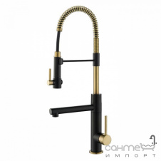 Смеситель для кухни с двумя изливами Kraus Artec Pro KPF-1603SFACBMB матовый черный/бронза браш