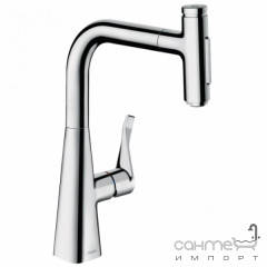Змішувач для кухні з витяжним виливом Hansgrohe Metris Select M71 73817000 хром Тернопіль
