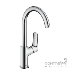 Смеситель для раковины, поворотный излив, с донным клапаном pop-up Hansgrohe Logis 71130000 Хром Полтава