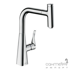Смеситель для кухни с выдвижным изливом Hansgrohe Metris Select 14857000 хром Київ