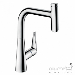 Смеситель для кухни с вытяжным изливом Hansgrohe Metris Talis Select M51 73852000 хром Виноградов