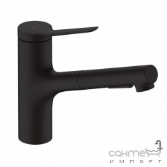 Смеситель для кухни с вытяжным изливом Hansgrohe Zesis M33 74800670 матовый черный Новая Прага