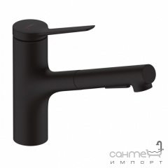 Смеситель для кухни с вытяжным изливом Hansgrohe Zesis M33 74803670 матовый черный S-Box lite Бердичев