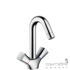 Смеситель для раковины, поворотный излив, с донным клапаном pop-up Hansgrohe Logis 71222000 Хром Буча