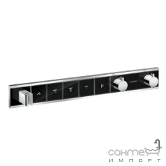 Смеситель-термостат скрытого монтажа для душа на 5 потребителей Hansgrohe RainSelect 15358600 черный Первомайськ