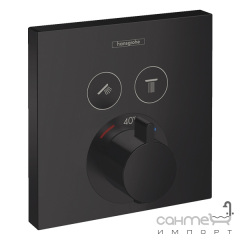 Внешняя часть смесителя-термостата на 2 потребителя Hansgrohe ShowerSelect 15763670 матовый черный Житомир