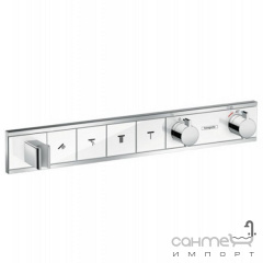 Смеситель-термостат для душа скрытого монтажа на 4 потребителя Hansgrohe RainSelect 15357400 белый/хром Умань
