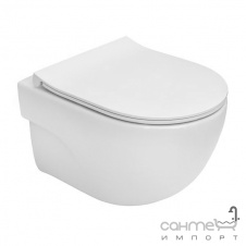 Подвесной безободковый унитаз с сидением slim softclose дюропласт Roca Meridian A34H242000 белый
