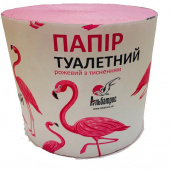 Туалетная бумага из макулатуры розовая с тиснением и перфорацией