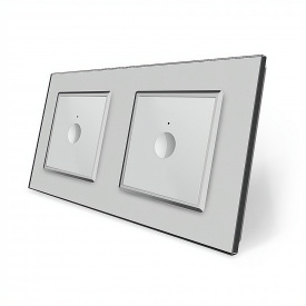 Сенсорний вимикач Sense 2 сенсора (1-1) сірий скло Livolo (VL-C7FC1/FC1-4IP)