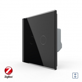 Умный сенсорный ZigBee выключатель для роллет черный Livolo (VL-C7FC2NWZ-2GBP)