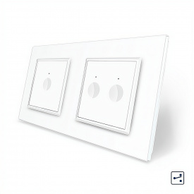 Сенсорний прохідний вимикач Sense 3 сенсора (1-2) білий скло Livolo (VL-C7FC1S/FC2S-4WP)