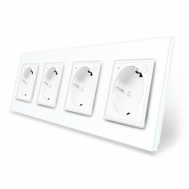 Чотиримісна розумна розетка ZigBee із заземленням білий Livolo (VL-C7FCTC16AZ-8WP)