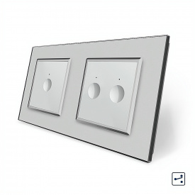 Сенсорний прохідний вимикач Sense 3 сенсора (1-2) сірий скло Livolo (VL-C7FC1S/FC2S-4IP)