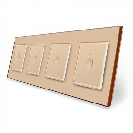 Сенсорний вимикач Sense 4 сенсора (1-1-1-1) золотий скло Livolo (VL-C7FC1/FC1/FC1/FC1-8AP)