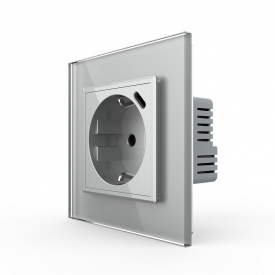Электрическая розетка с портом USB-C серый Livolo (VL-C7CTF16A.UC18W-2IP)