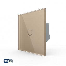 Розумний сенсорний Wi-Fi вимикач 1 сенсор золотий скло Livolo (VL-C7FC1NY-2GAP)