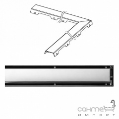 Решітка кутового дренажного каналу TECE TECEdrainline steel II 611.582 1500x1500 мм Ворожба
